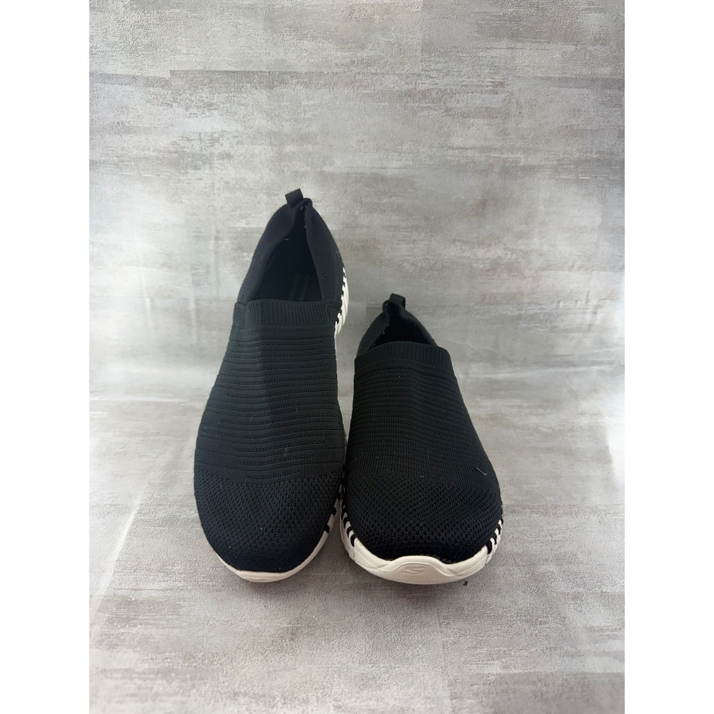 Skechers Smart Flex Black White Slip On Walking Sneakers 124043 Women Sz 10